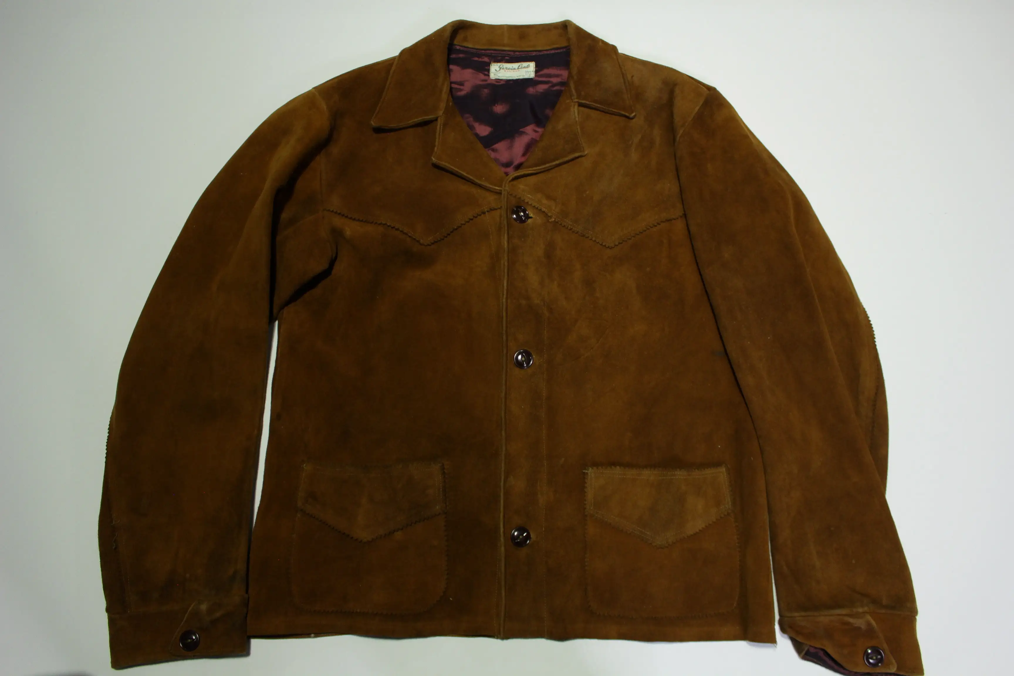 Garcia Leal Calidad Vintage 50's Stitched Monterrey Mexico Suede Leather Jacket