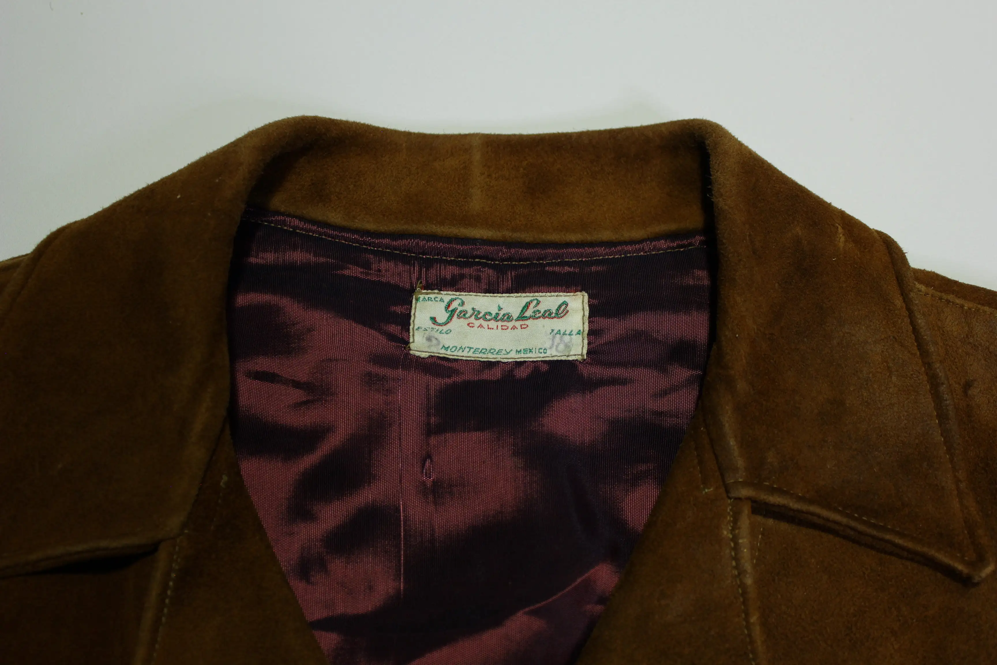 Garcia Leal Calidad Vintage 50's Stitched Monterrey Mexico Suede Leather Jacket