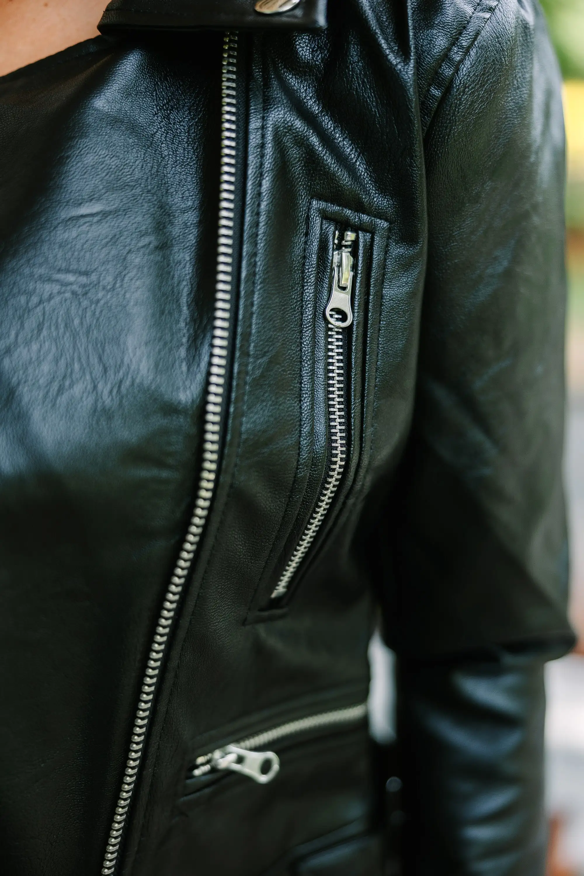 Give One Reason Black Faux Leather Jacket