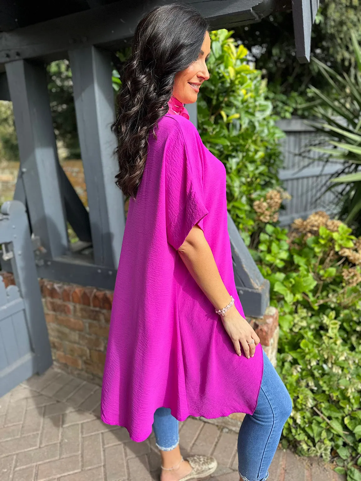 Grape Dipped Hem Crepe Tunic Angie