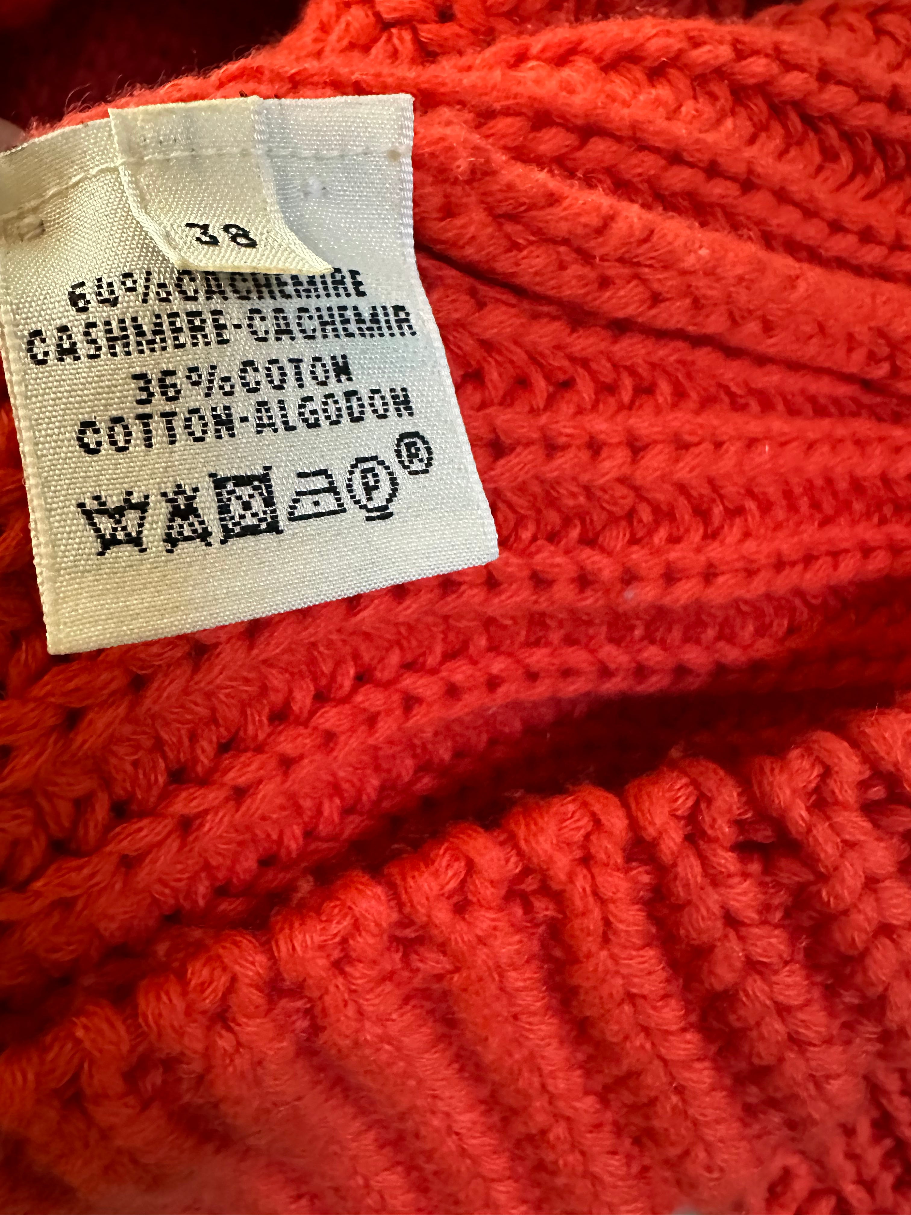 HERMÈS - Knitwear orange cashmere size 38 FR