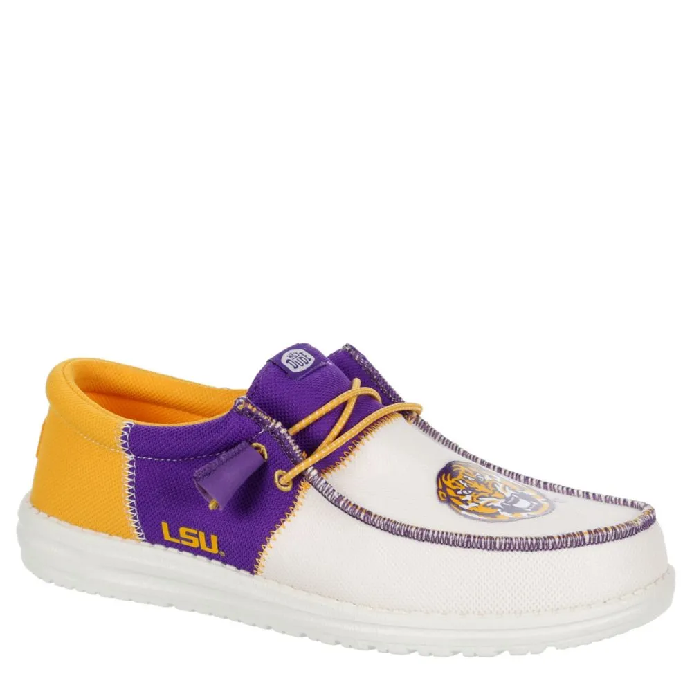 HEYDUDE  MENS WALLY TRI LSU SLIP ON SNEAKER