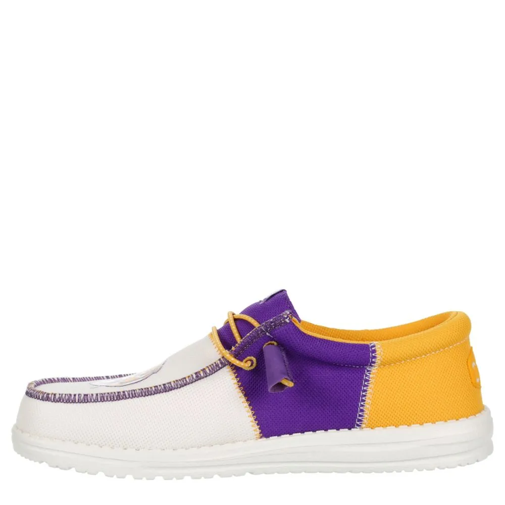 HEYDUDE  MENS WALLY TRI LSU SLIP ON SNEAKER