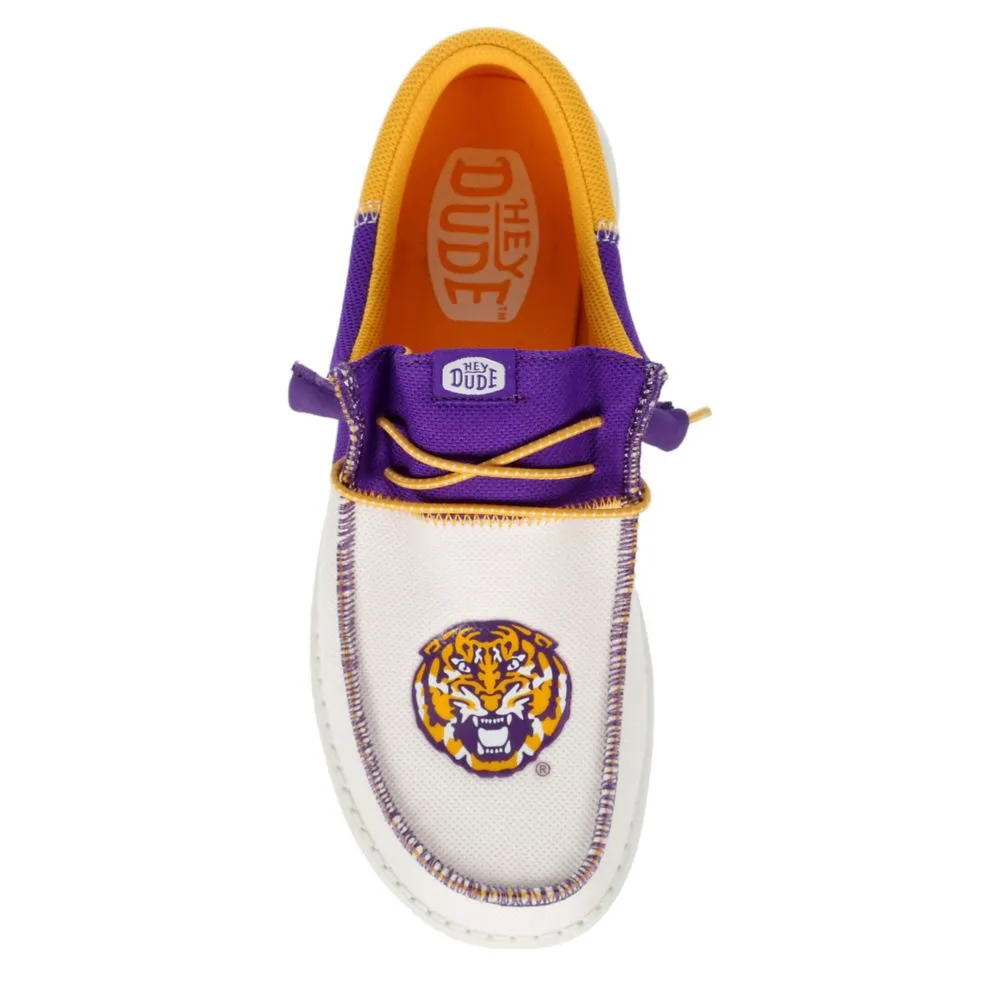 HEYDUDE  MENS WALLY TRI LSU SLIP ON SNEAKER