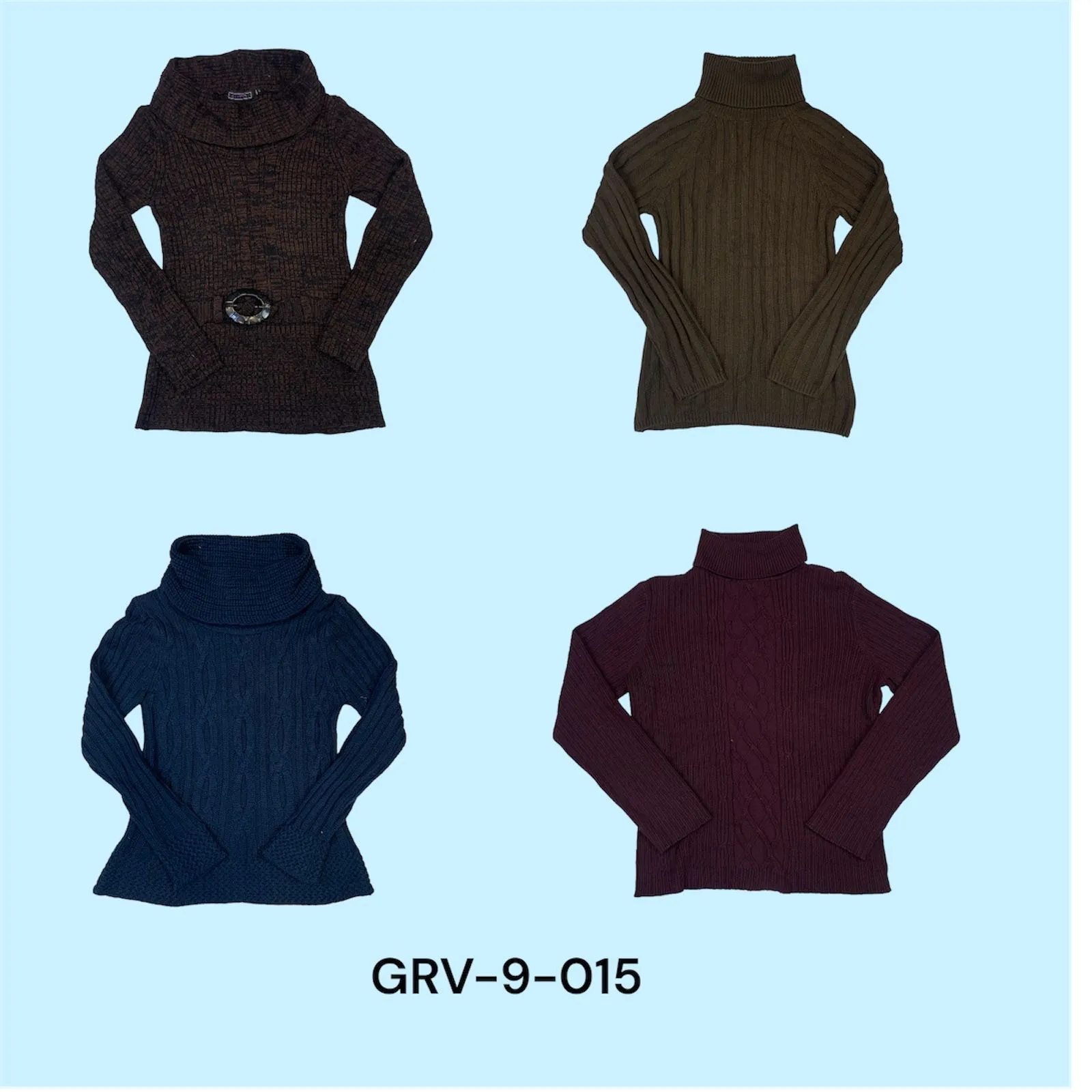 High Nick cable knit sweater-class retro fashion(GRv-9-015)