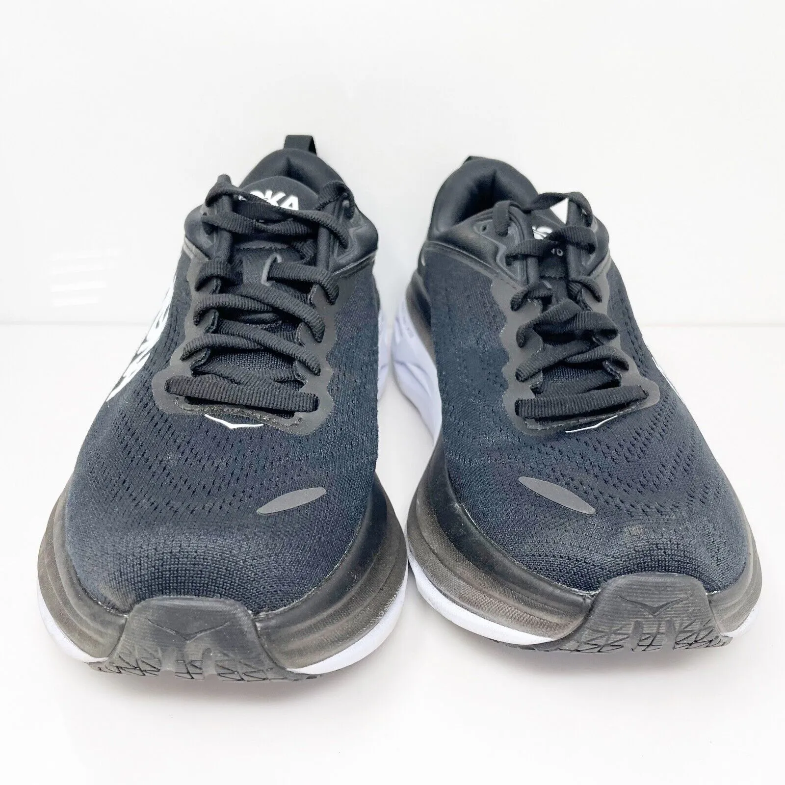 Hoka One One Womens Bondi 8 1127952 BWHT Black Running Shoes Sneakers Size 7.5 B