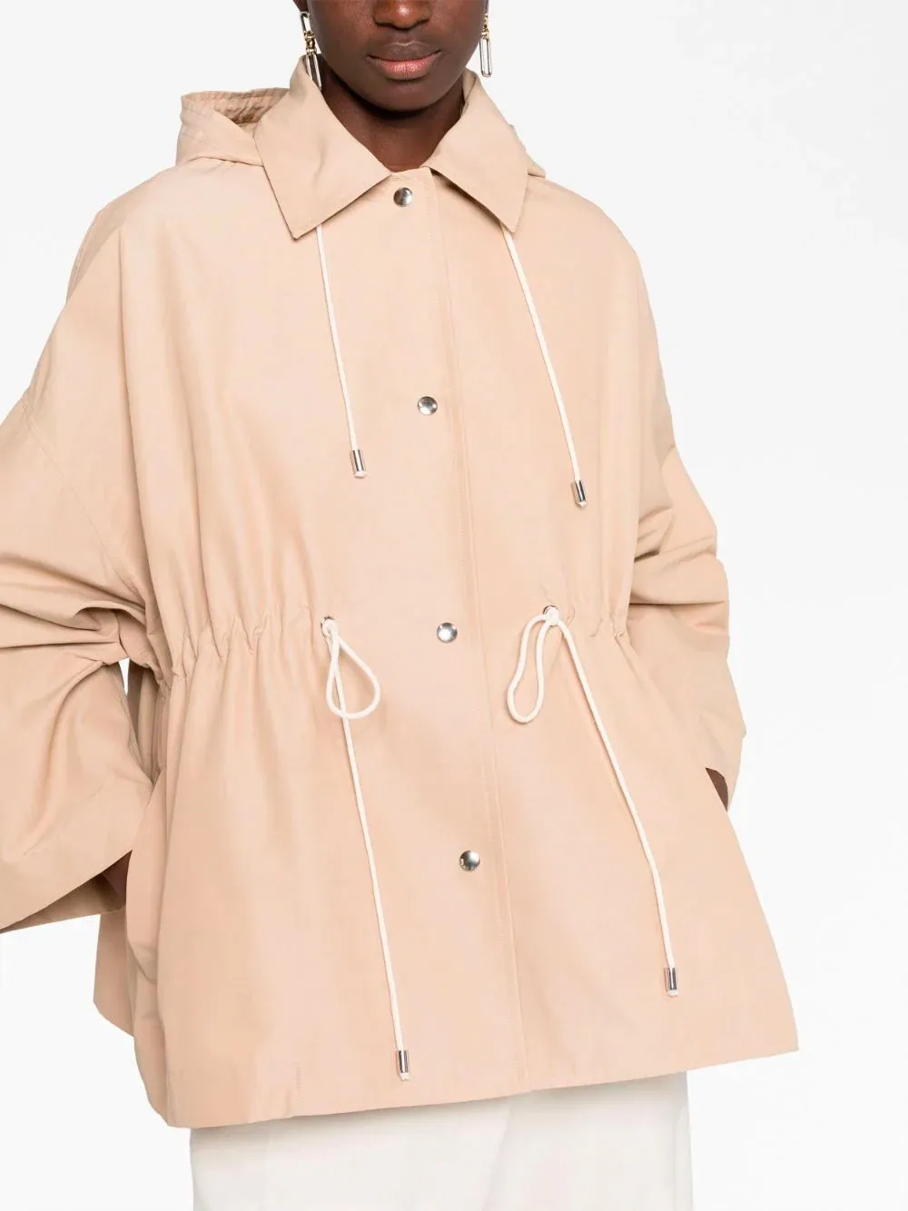 Hooded drawstring parka