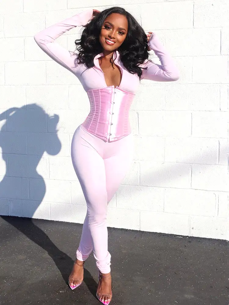 I Ain't Thinkin Bout U Corset Jumpsuit Set