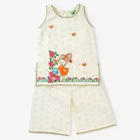 Infant Girls Jacquard 2PC Suit Doll Garden-Cream