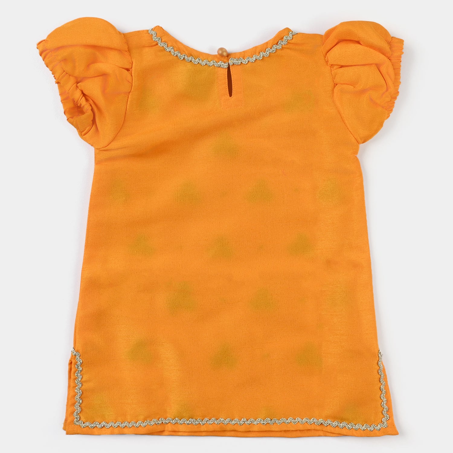 Infant Girls Raw Silk 2PC Suit Stylish-Yellow