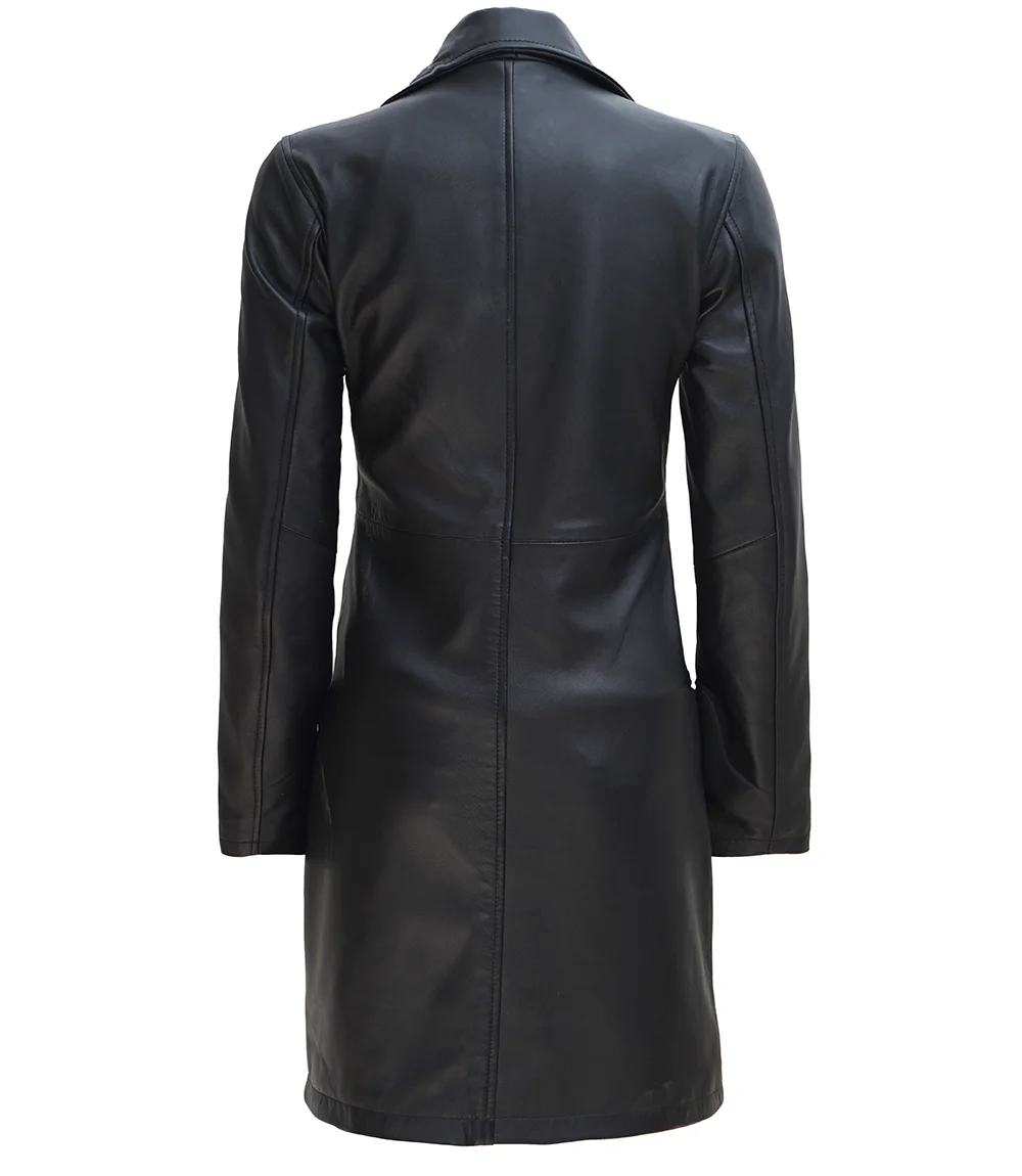 Jackson Black Real Leather Car Coat for Women