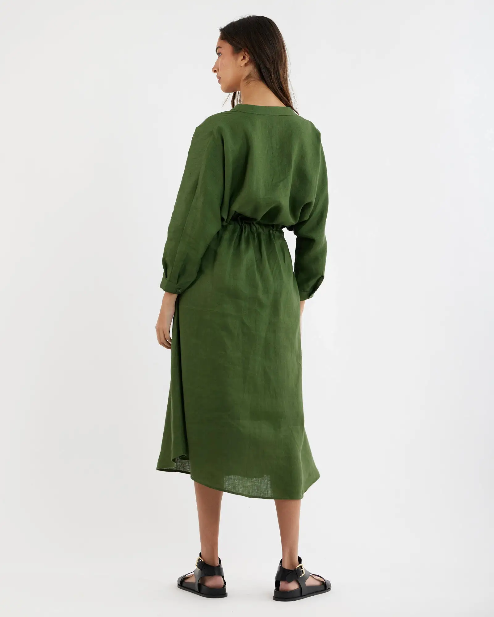 Jade Linen Tunic Dress - Verdant