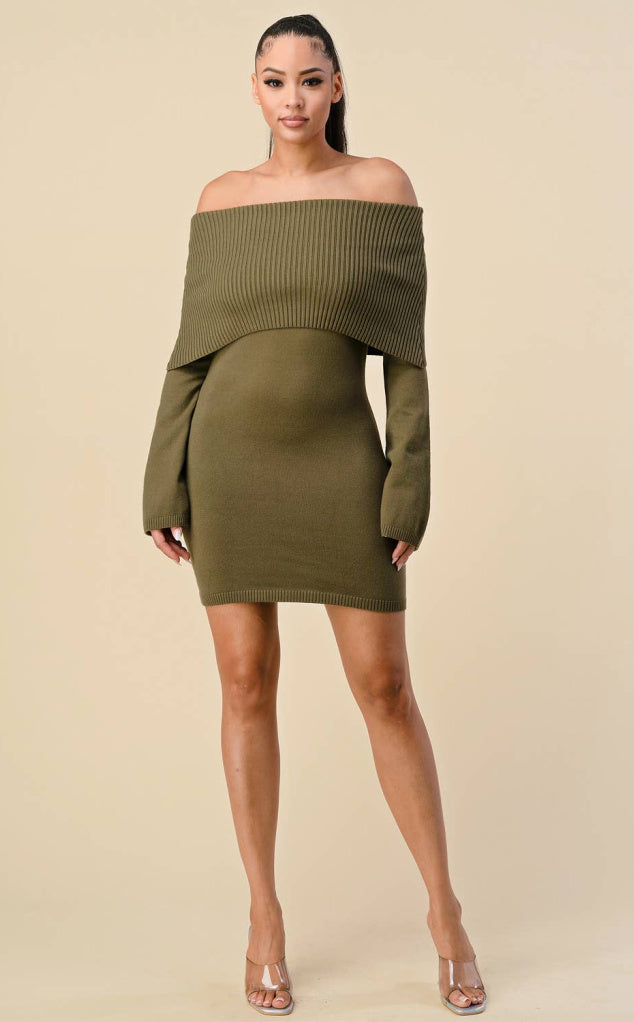 Janelle Off the Shoulder Sweater Dress