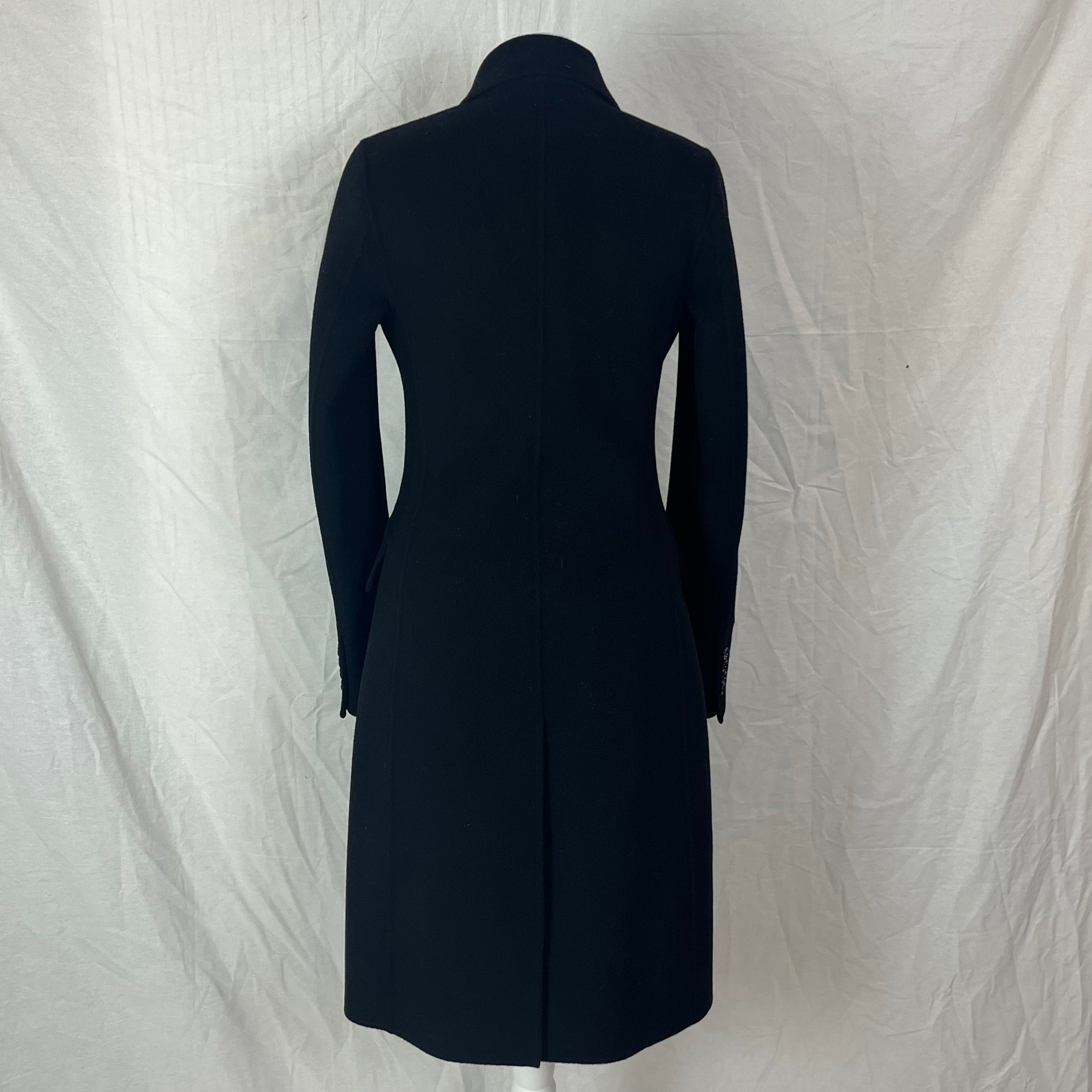 Joseph Brand New 1200 Black Wool & Cashmere Marley Coat XXS/XS