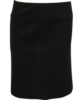 Joseph Midi Skirt with Gold Trim in Black Wool