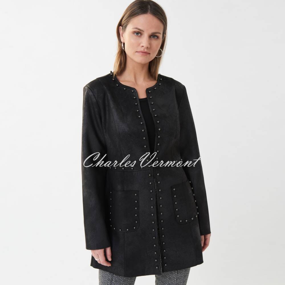 Joseph Ribkoff Faux Suede Jacket - Style 223932 (Black)