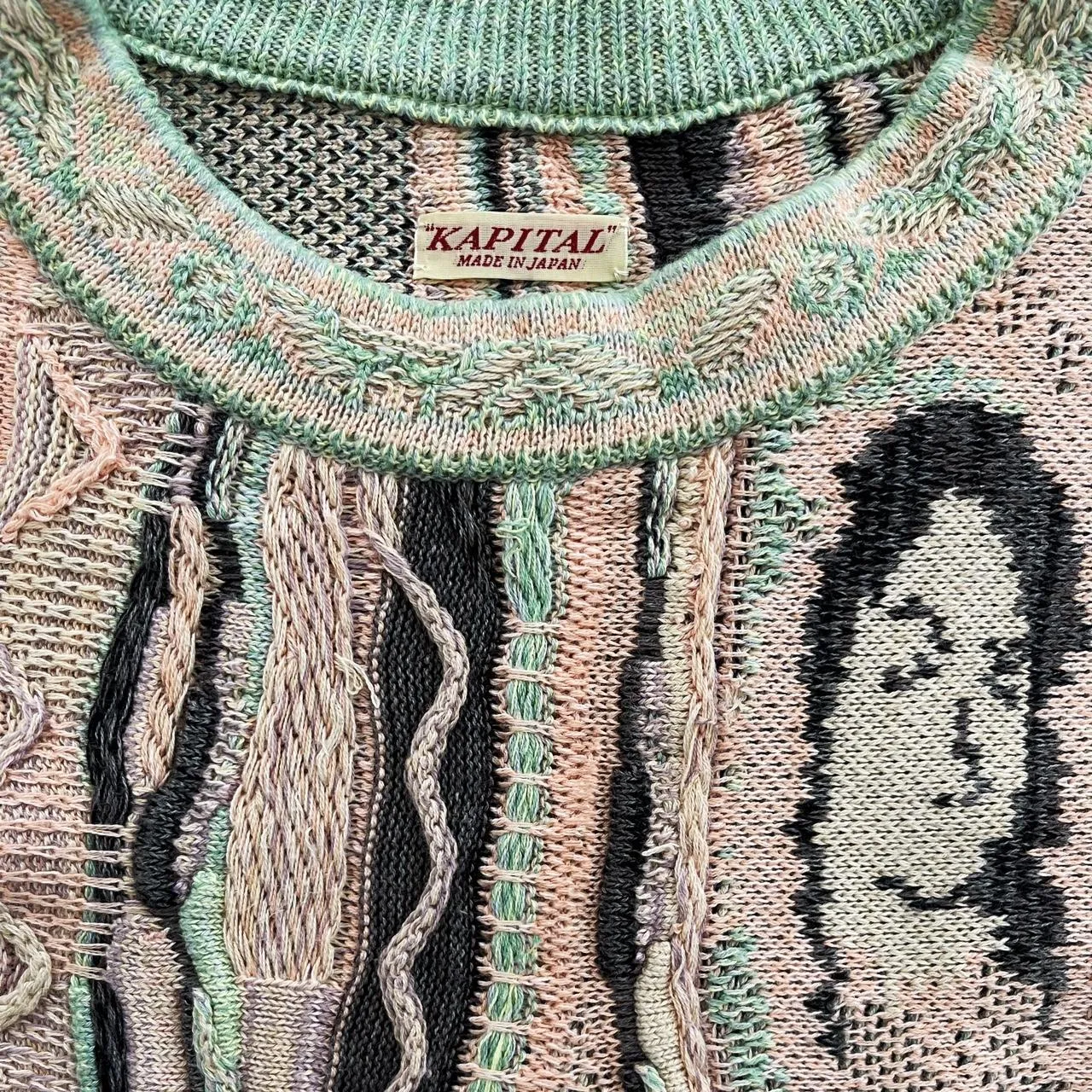 Kapital 7G Virgin Mary Gaudy Knit Sweater