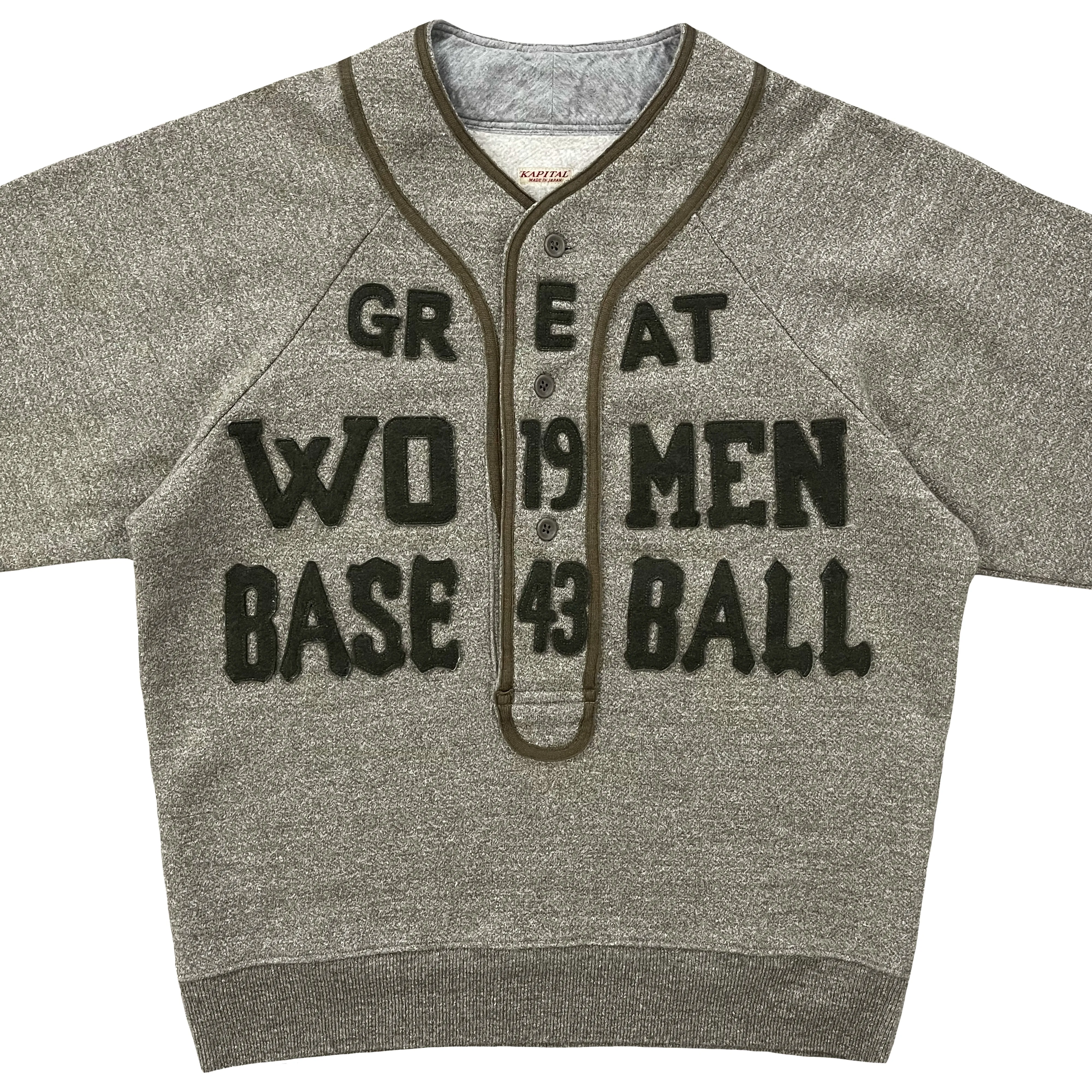 Kapital Great Women Baseball Henley Sweater - L