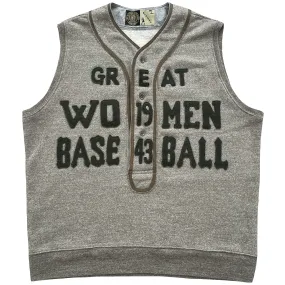 Kapital Great Women Baseball Henley Sweater Vest - XL