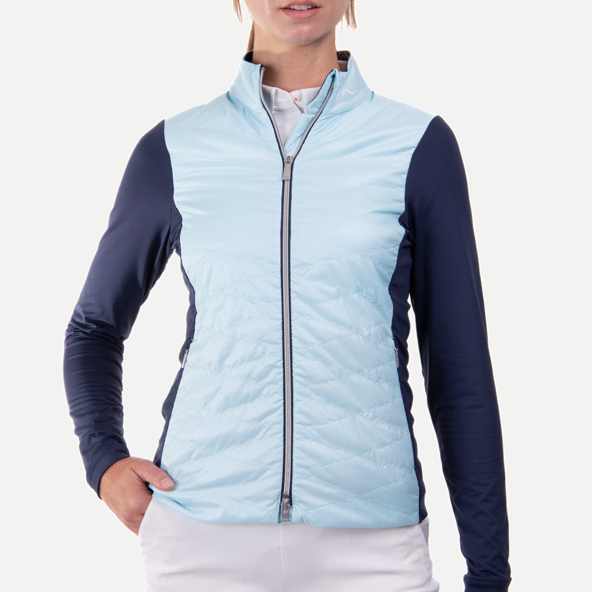 KJUS Retention Ladies Insulated Golf Jacket Icy Blue/Atlanta Blue