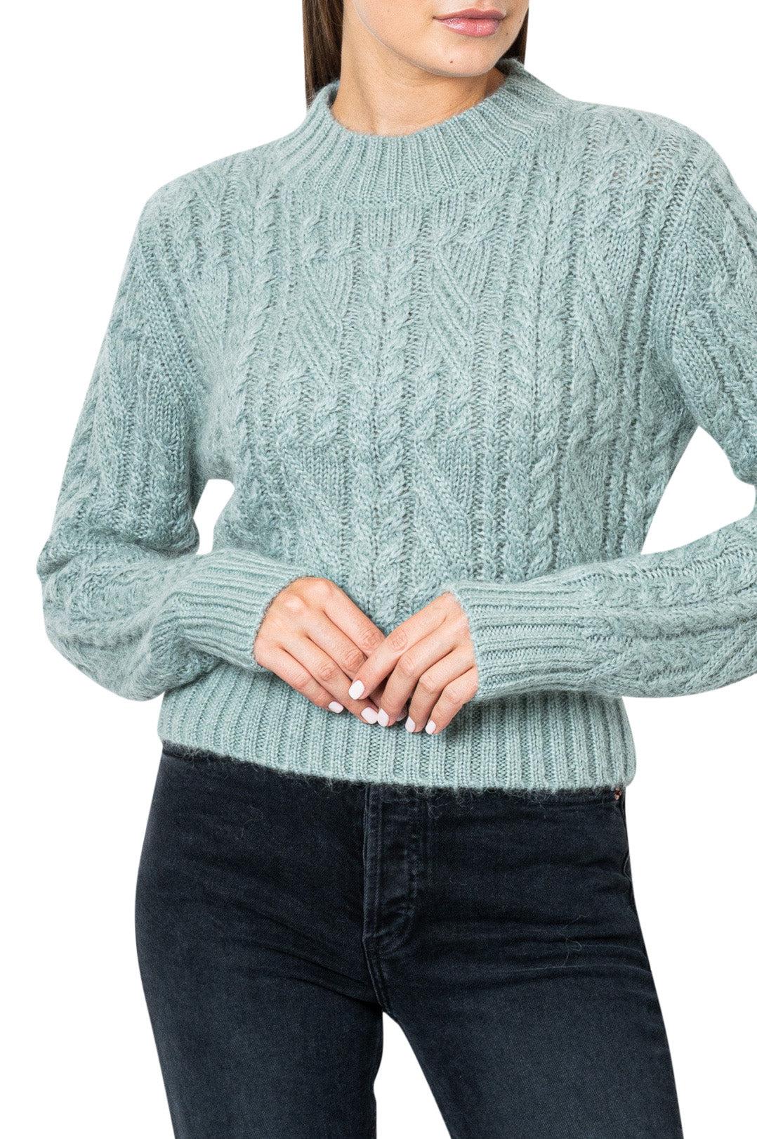 Knit cable wool sweater