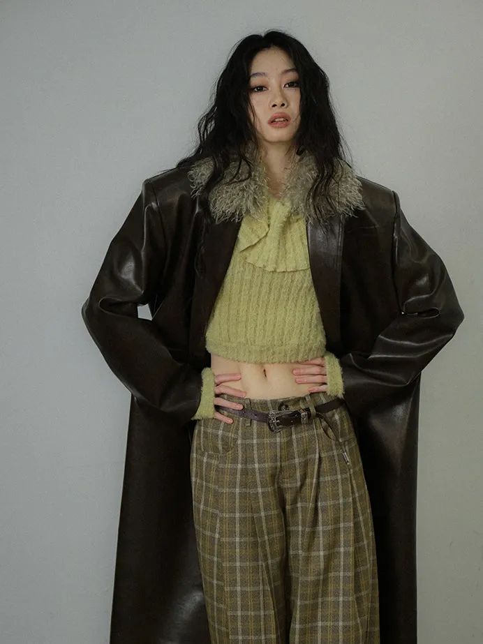 Leather Fer Cool High-End Oversize Long-Coat