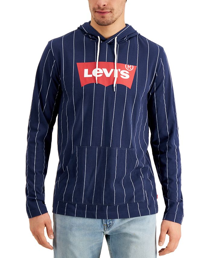 Levi's Men's Jersey Hooded Long Sleeve Tee Blue Size Large