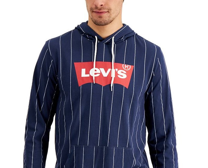 Levi's Men's Jersey Hooded Long Sleeve Tee Blue Size Large