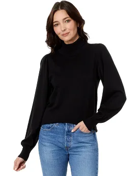 Lilla P Puff Sleeve Turtleneck Sweater - Black