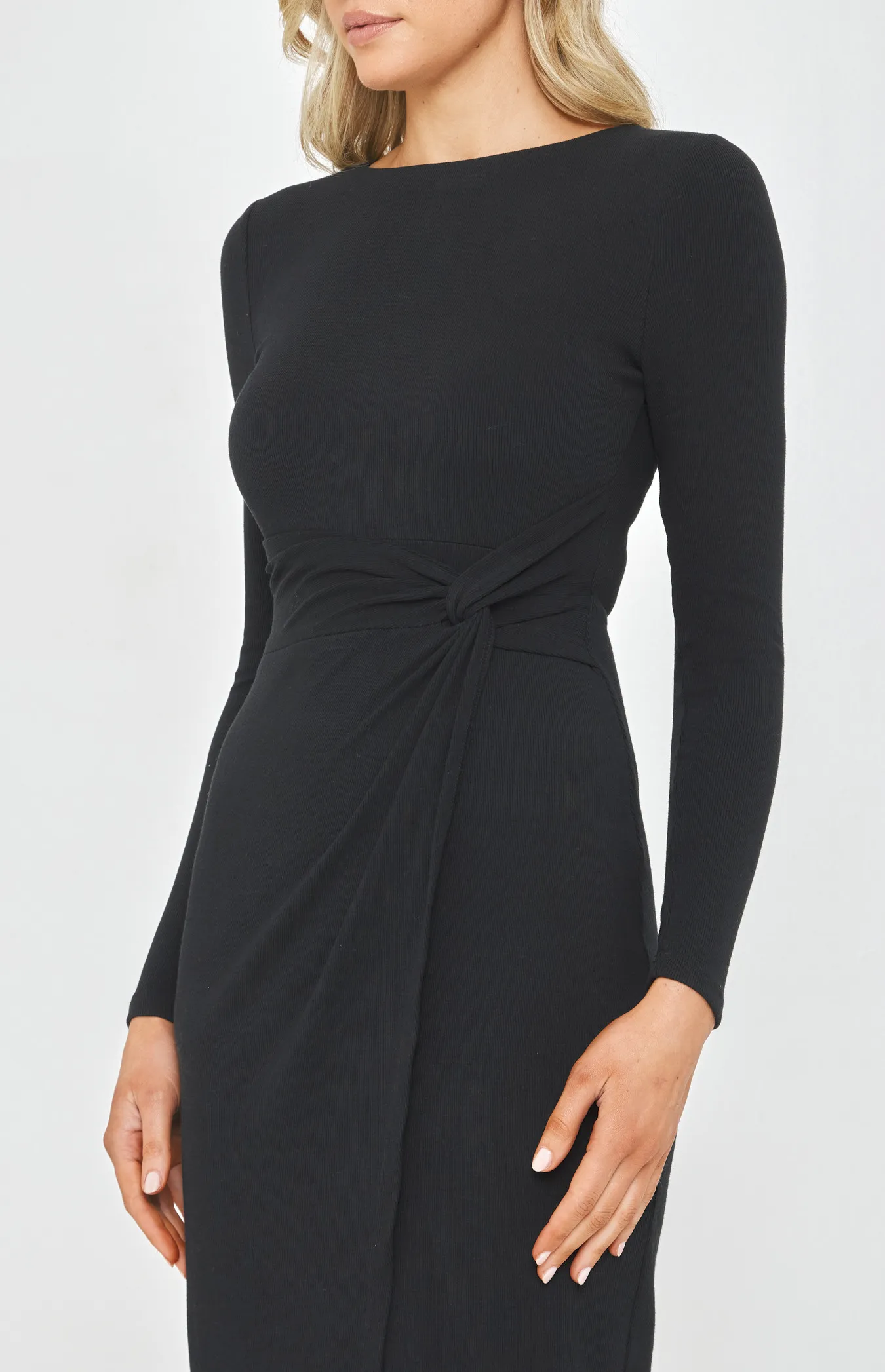 Long Sleeve Dress with Side Knot Detail (SDR1173B)