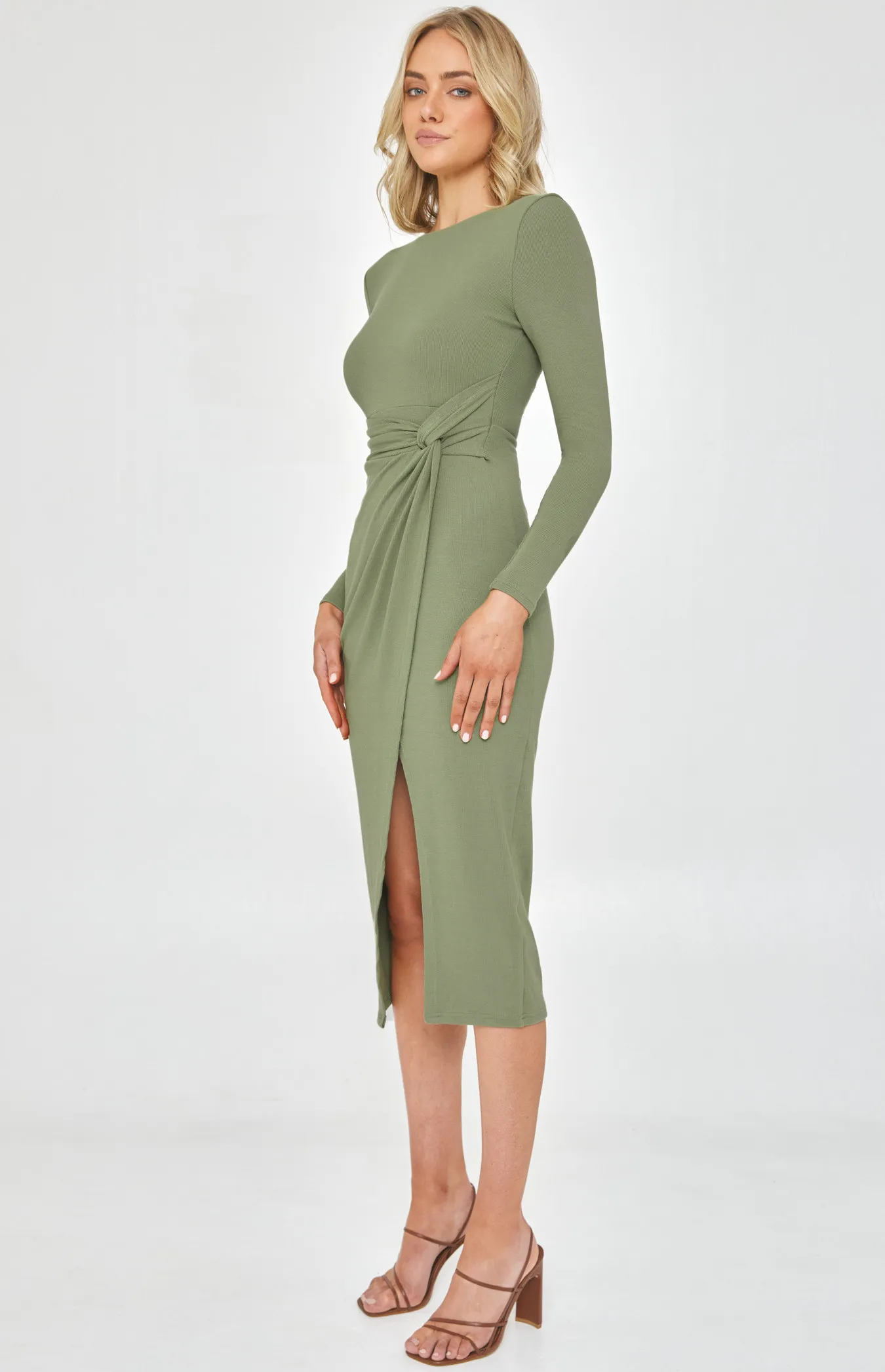 Long Sleeve Dress with Side Knot Detail (SDR1173B)