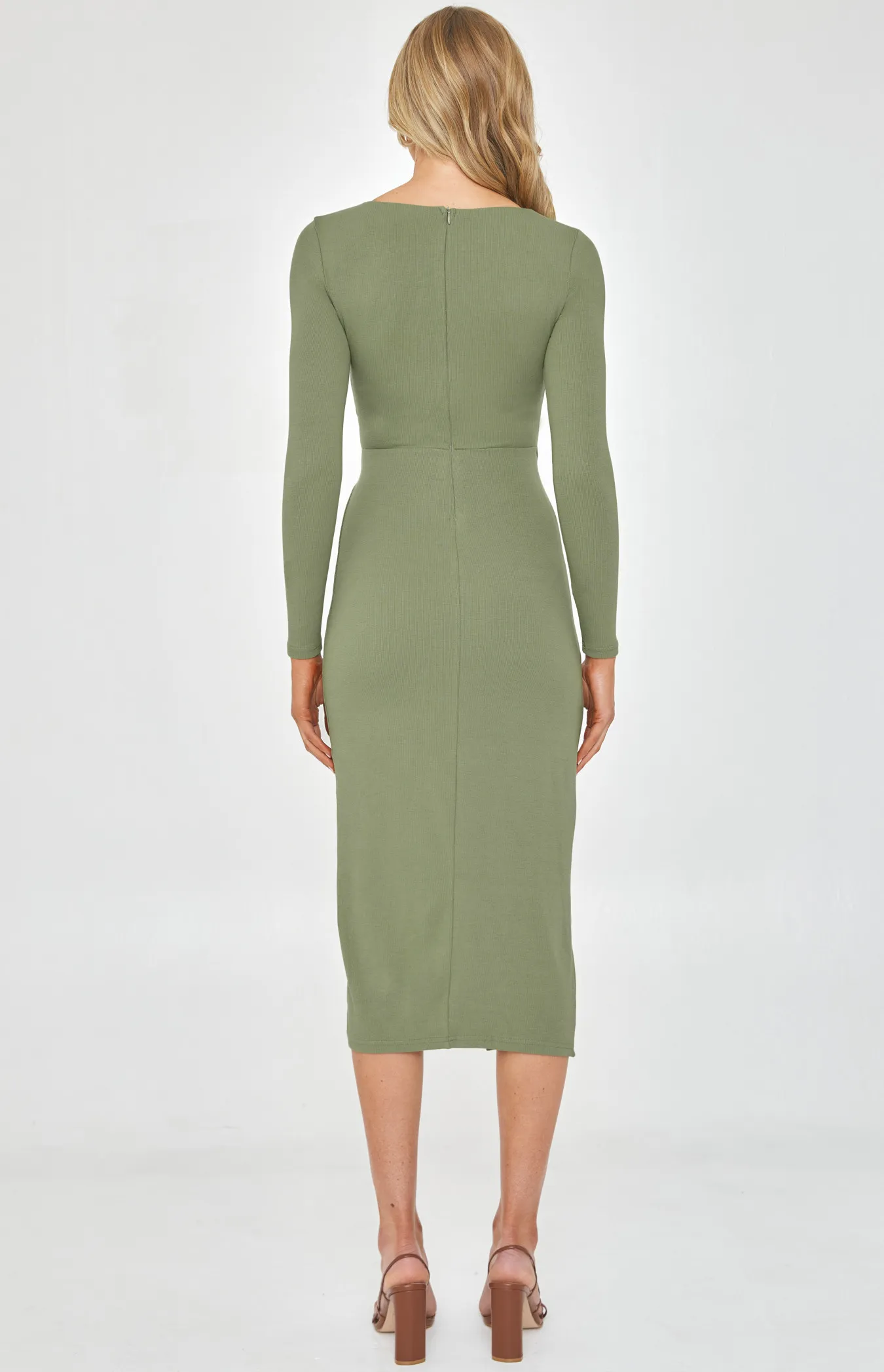 Long Sleeve Dress with Side Knot Detail (SDR1173B)