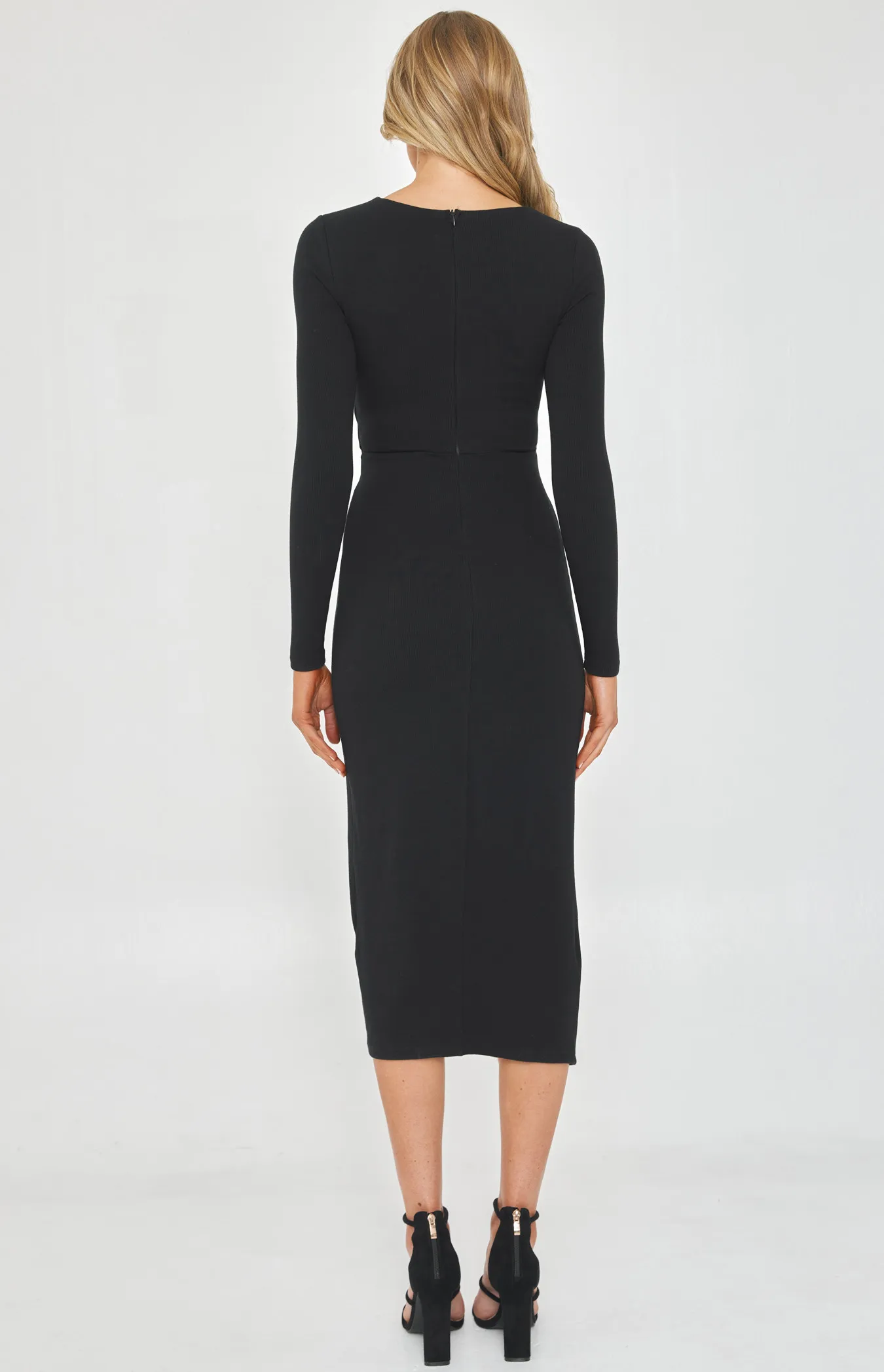 Long Sleeve Dress with Side Knot Detail (SDR1173B)