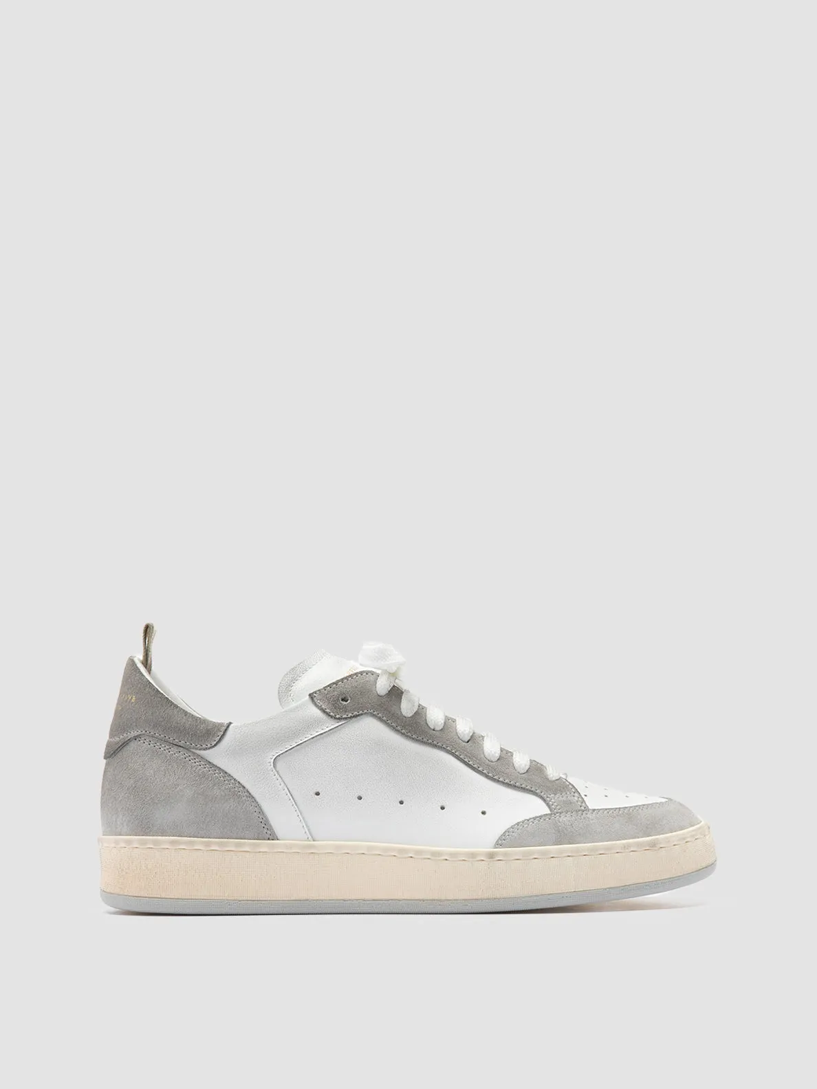 MAGIC 101 - White Leather and Suede Low Top Sneakers