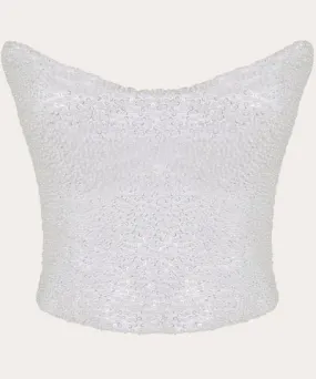 Mariandree Gaitan Women's Emily Pearl Crystal Corset Top