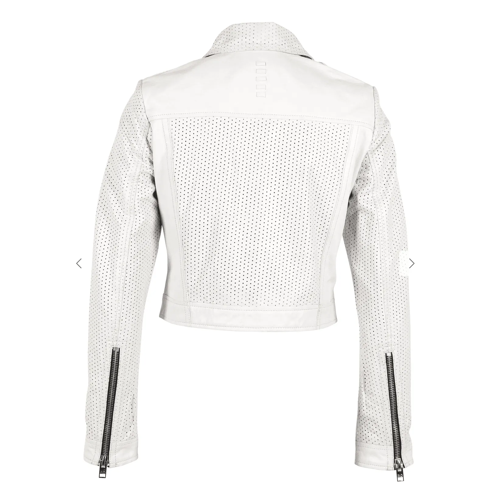 Mauritius Shala RF Leather Perforated Leather Jacket in White