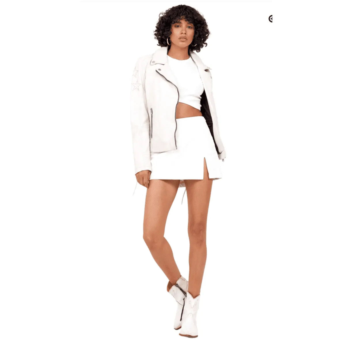 Mauritius Wana Leather Studded Star Jacket - White