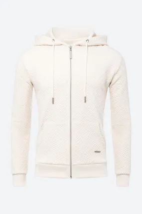 Men's Alsina Gaucho Pattern Zip Hoodie in Cream