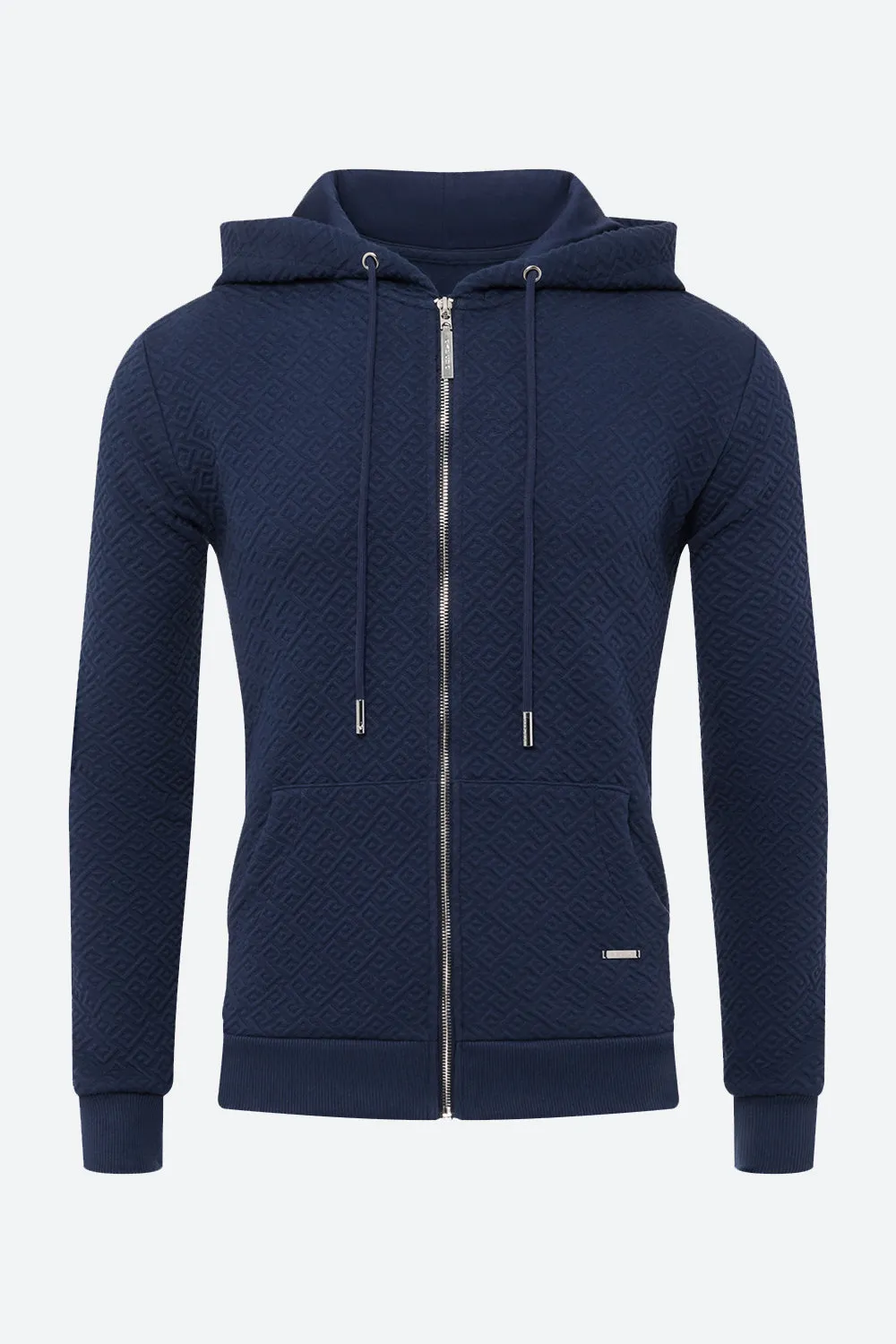 Men's Alsina Gaucho Pattern Zip Hoodie in Navy