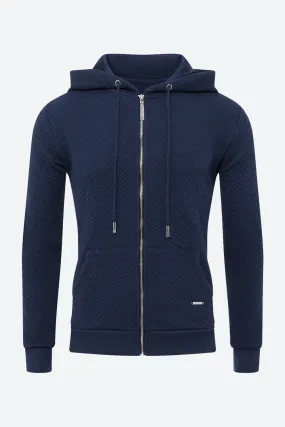 Men's Alsina Gaucho Pattern Zip Hoodie in Navy