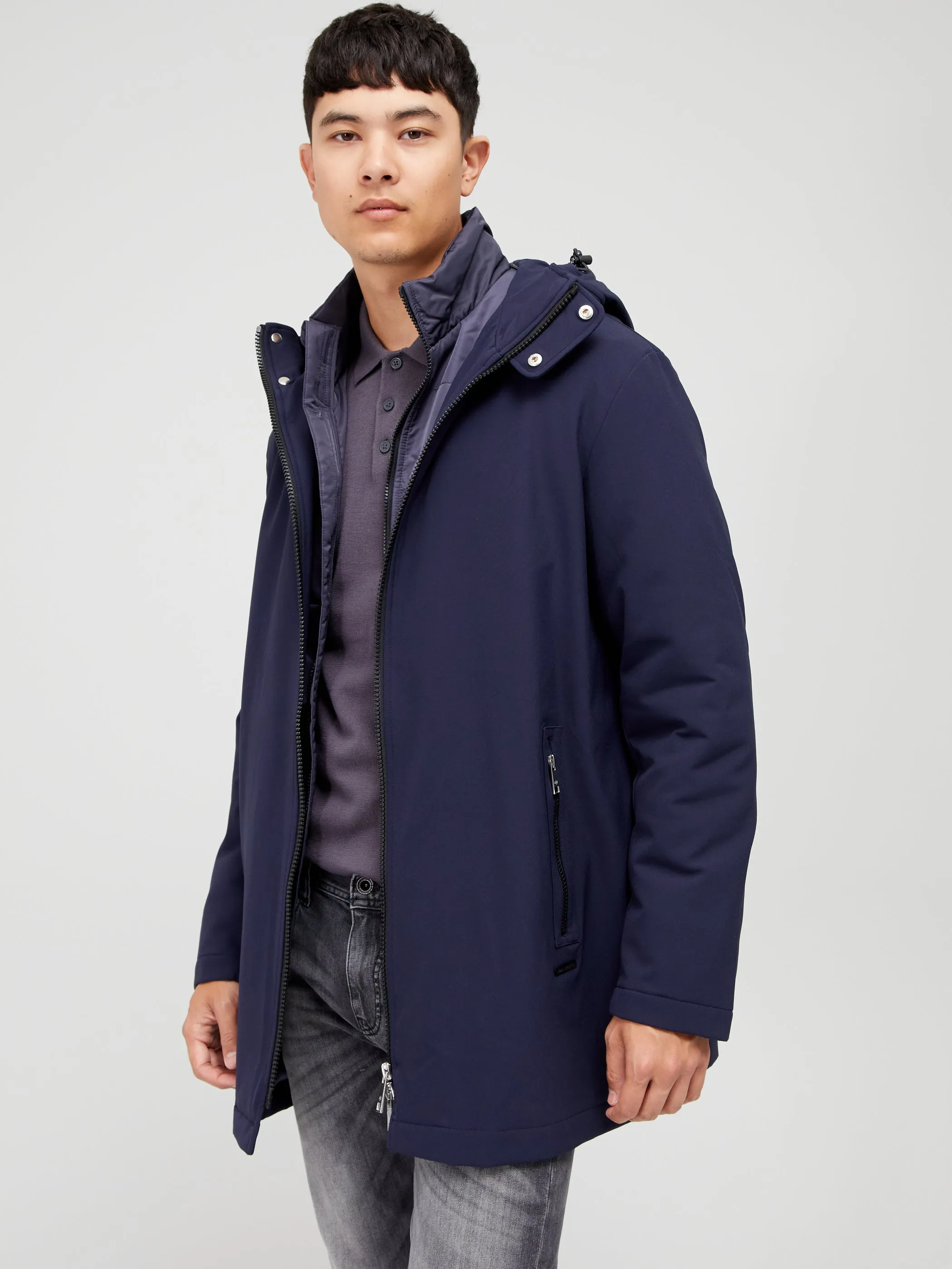 Mens Armani Exchange Parka in Navy