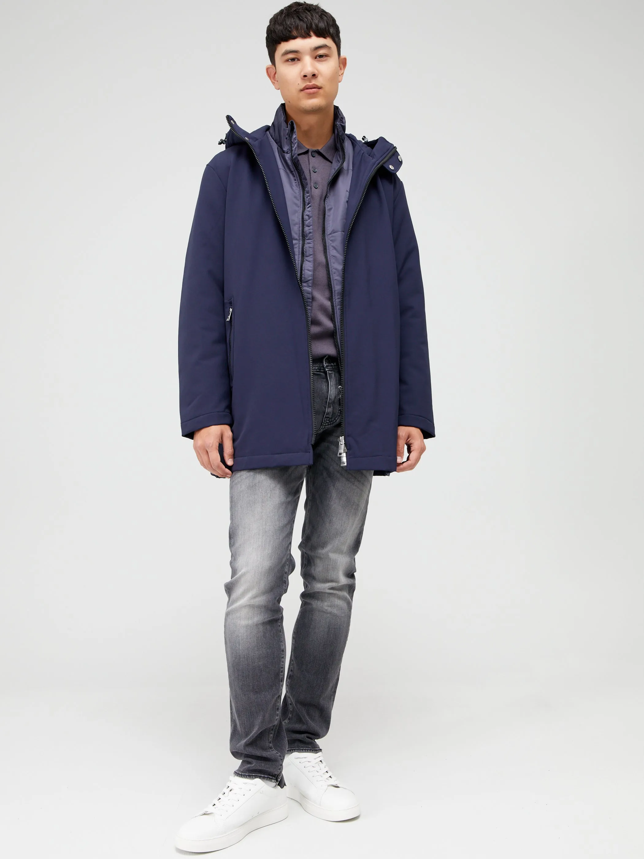 Mens Armani Exchange Parka in Navy