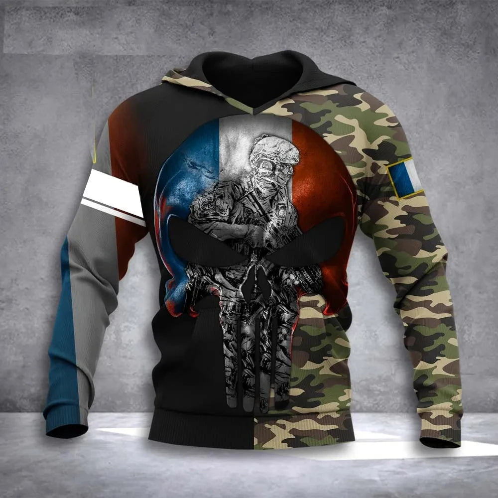 Men's Military Camo Skull Hoodie - Alternative Army Style