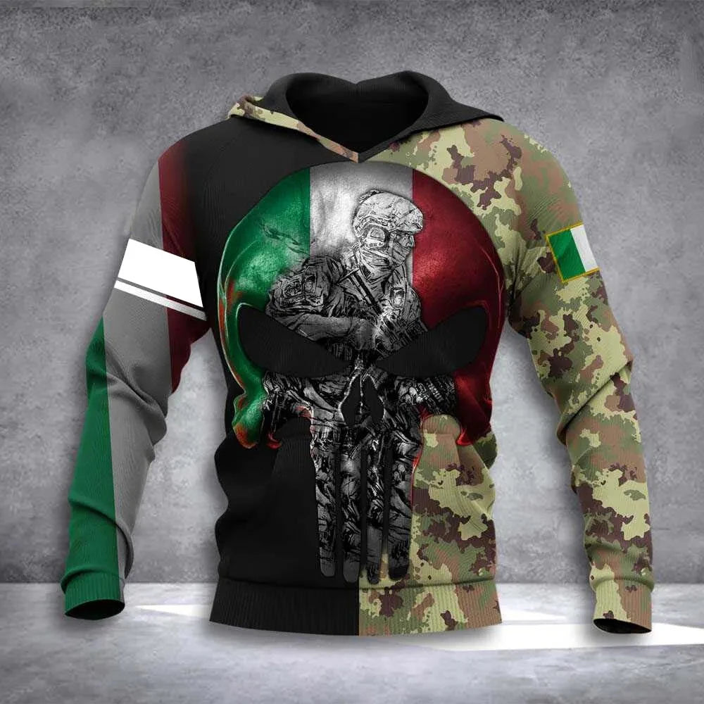 Men's Military Camo Skull Hoodie - Alternative Army Style