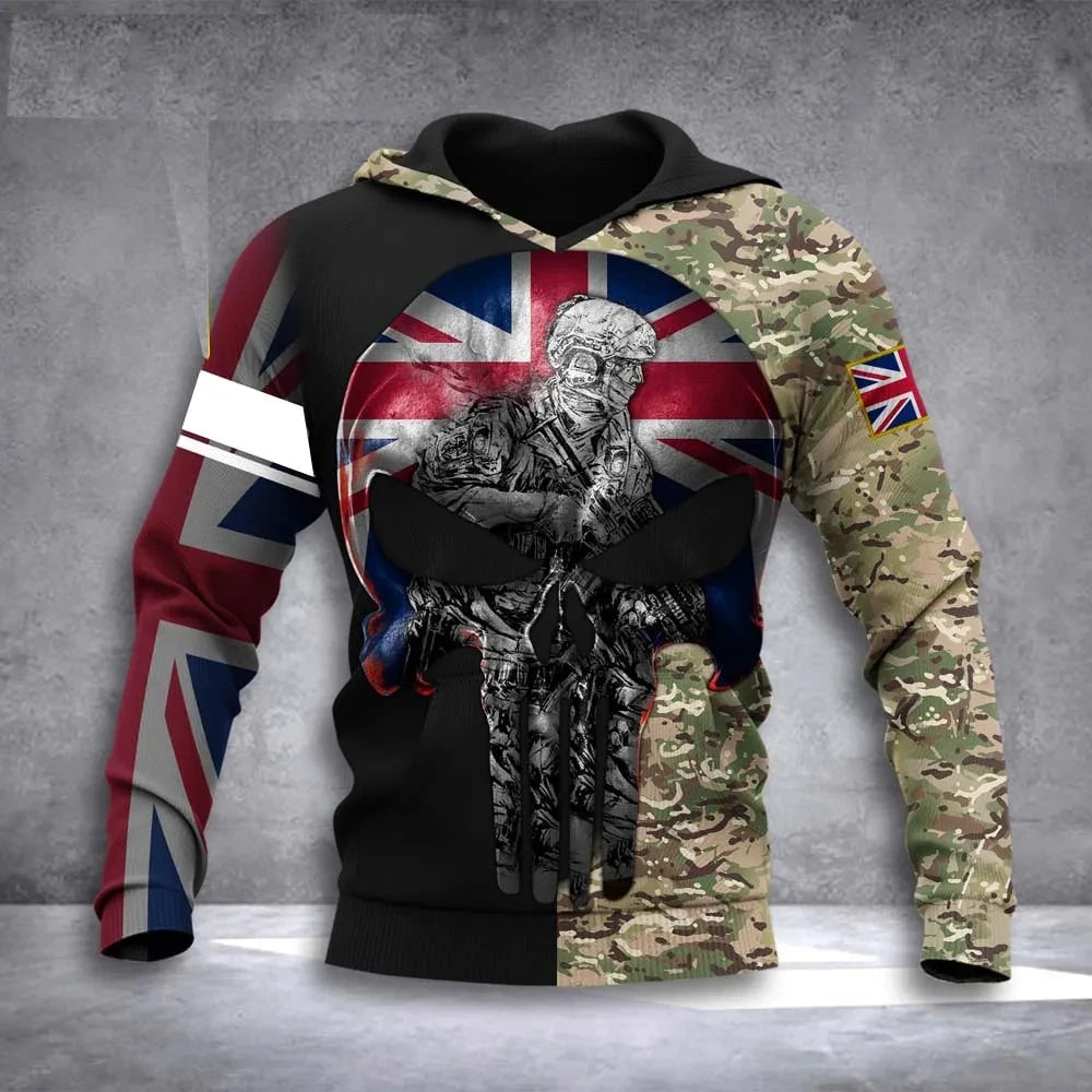 Men's Military Camo Skull Hoodie - Alternative Army Style