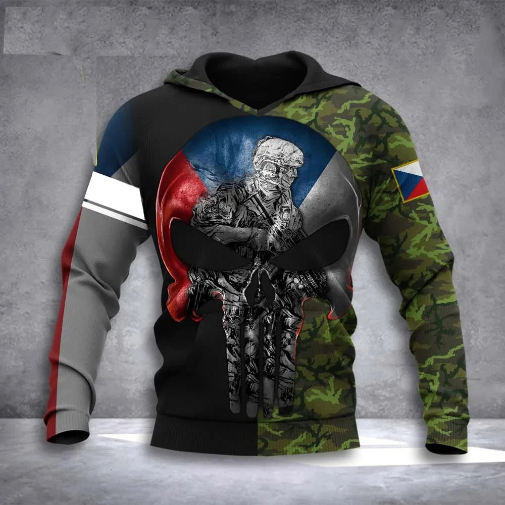 Men's Military Camo Skull Hoodie - Alternative Army Style