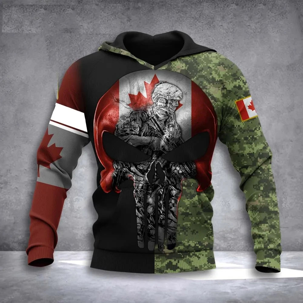 Men's Military Camo Skull Hoodie - Alternative Army Style