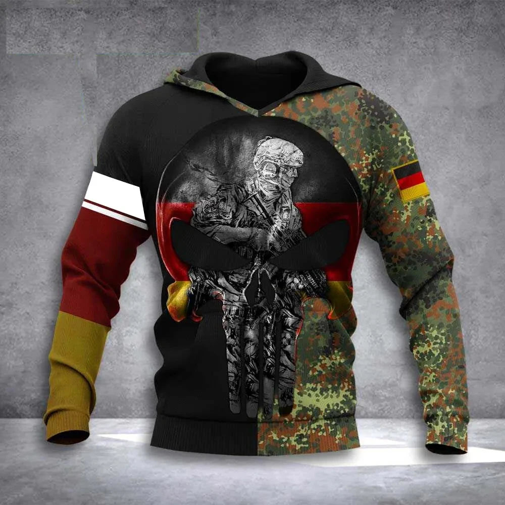 Men's Military Camo Skull Hoodie - Alternative Army Style