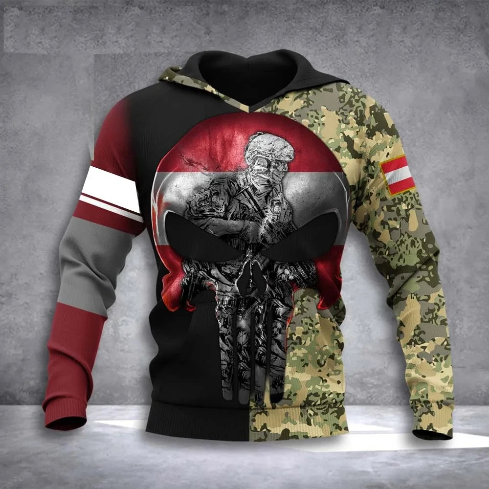 Men's Military Camo Skull Hoodie - Alternative Army Style