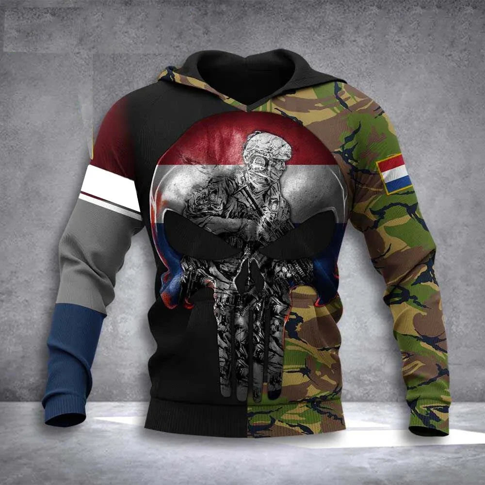 Men's Military Camo Skull Hoodie - Alternative Army Style